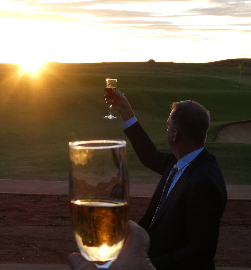 Graeme toasting the sun