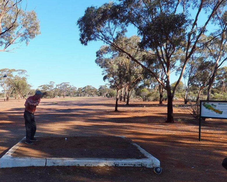 John tee off at Kambalda