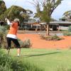 Jan Gray tees off at Kalgoorlie