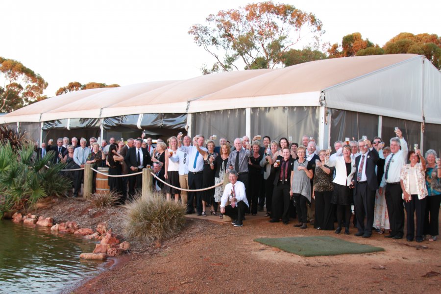 Toasting the Sun set Kalgoorlie dinner